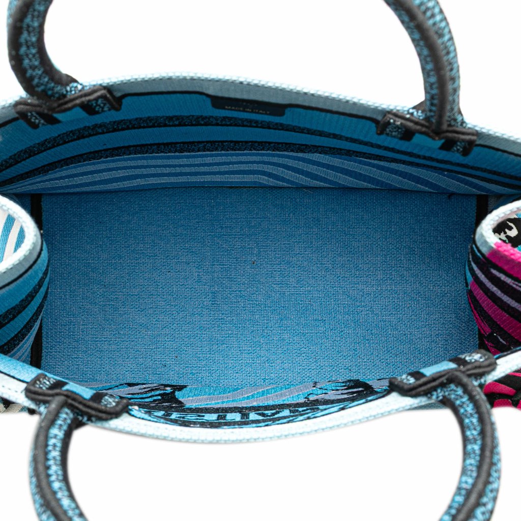 Dior Medium Embroidered Canvas Zebra D Jungle Pop Book Tote - 4