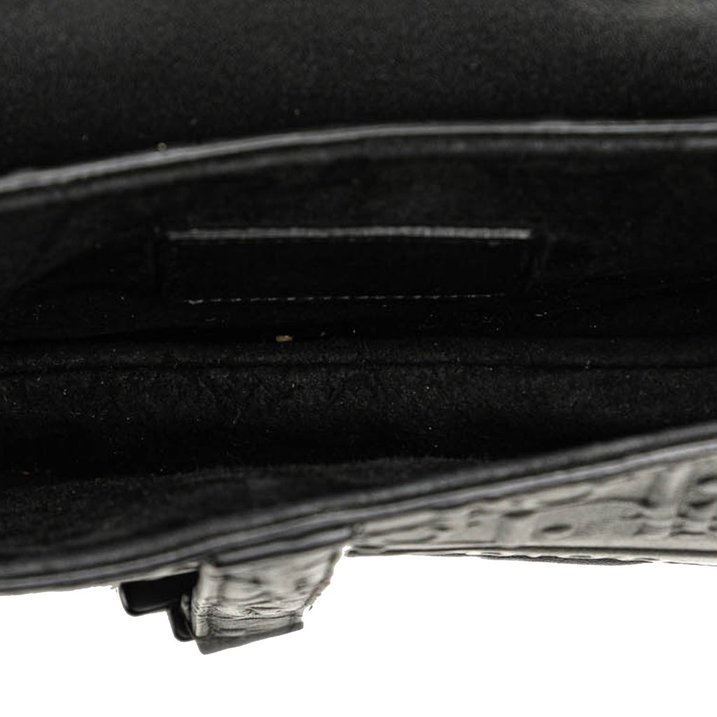 Dior Mini Oblique Embossed Calfskin Saddle Bag - 4