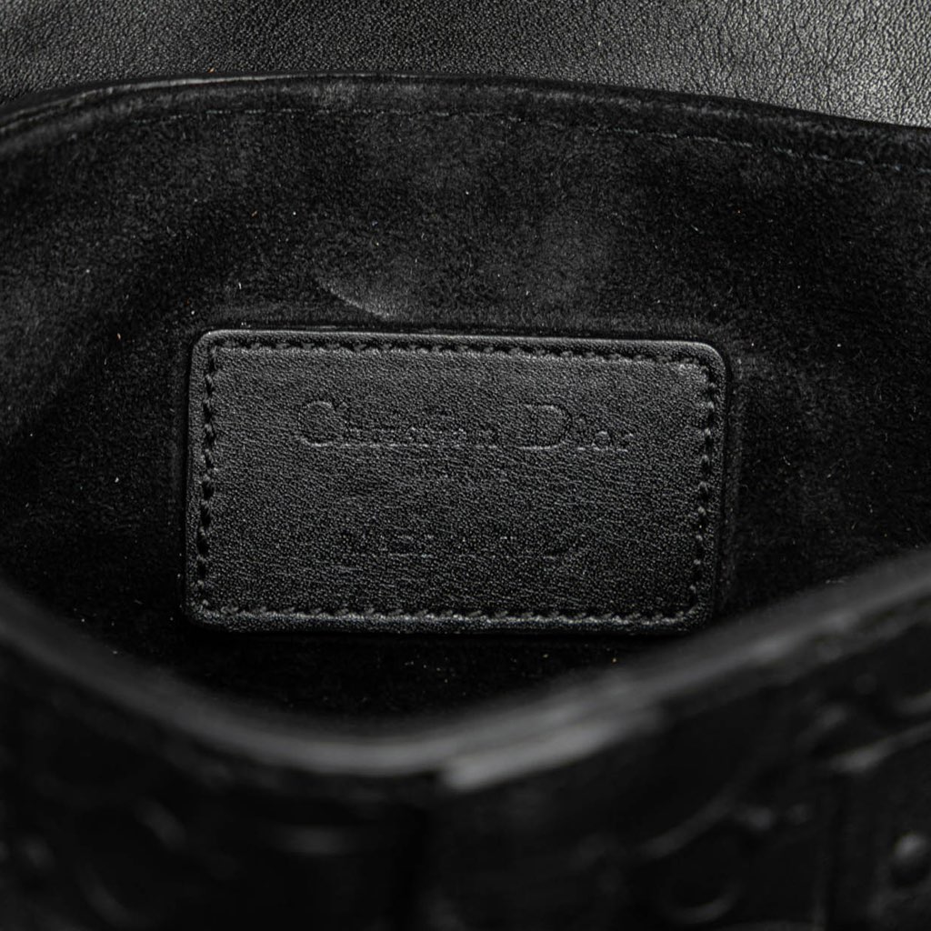 Dior Mini Oblique Embossed Calfskin Saddle Bag - 5