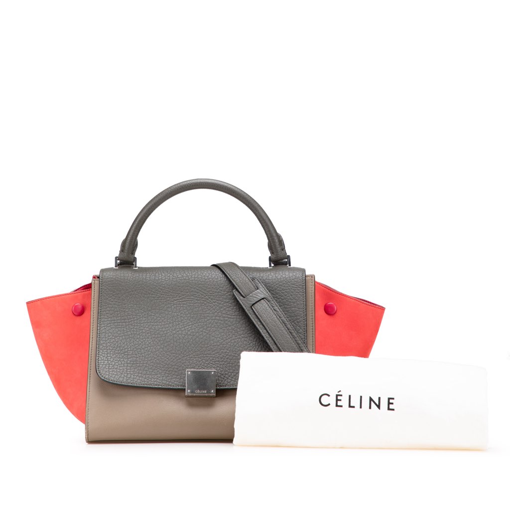Celine Small Tricolor Leather Trapeze Satchel - Image 15