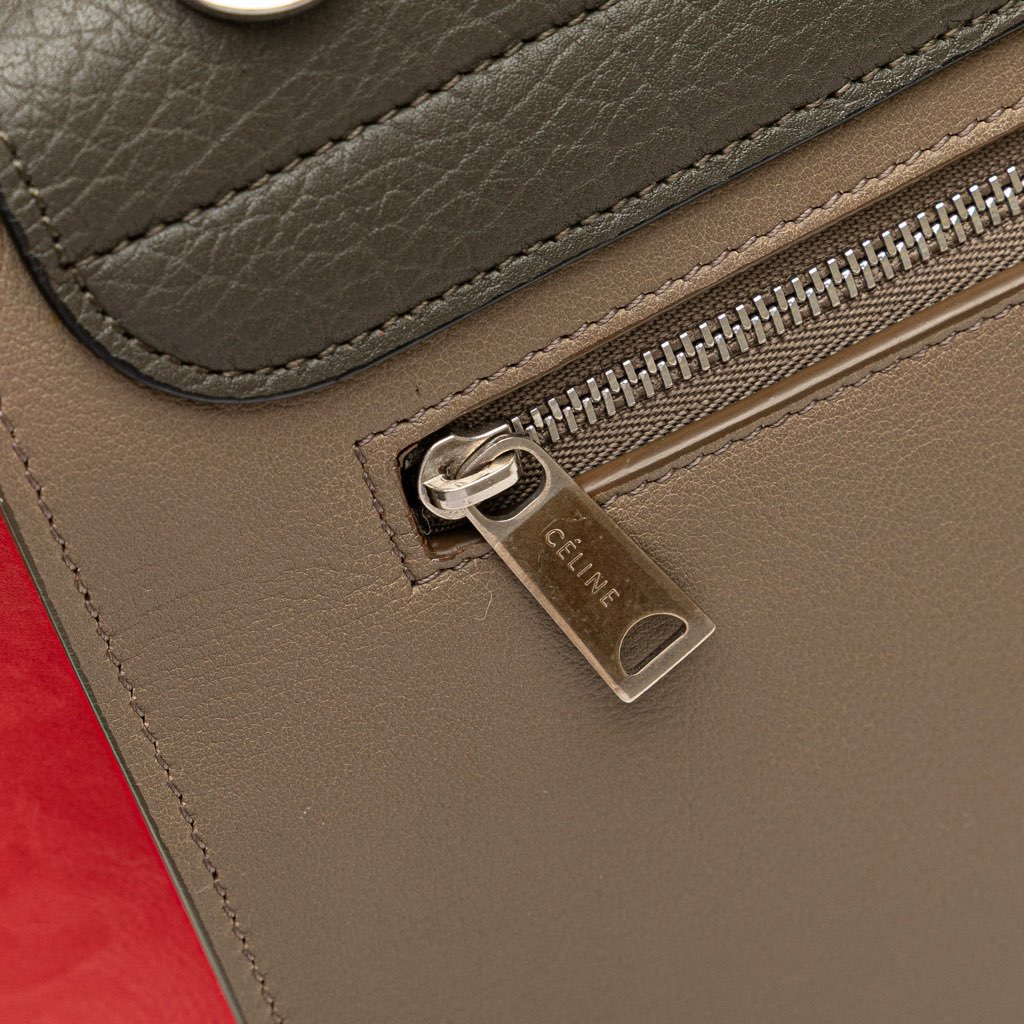 Celine Small Tricolor Leather Trapeze Satchel - Detail 2