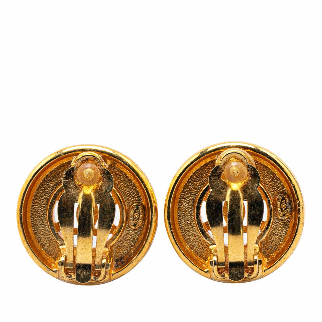 Chanel Gold Plated CC Clip On Earrings - 2