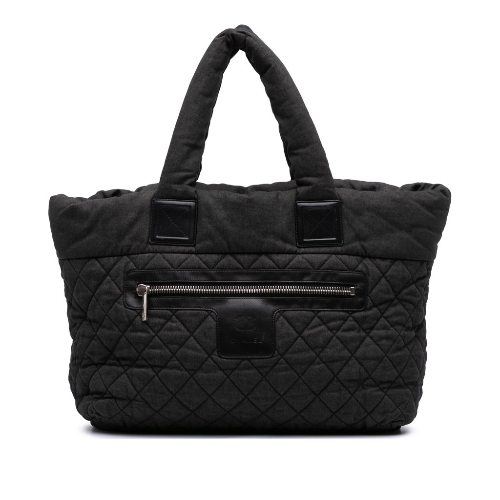 Chanel Large Quilted Denim Coco Cocoon Tote