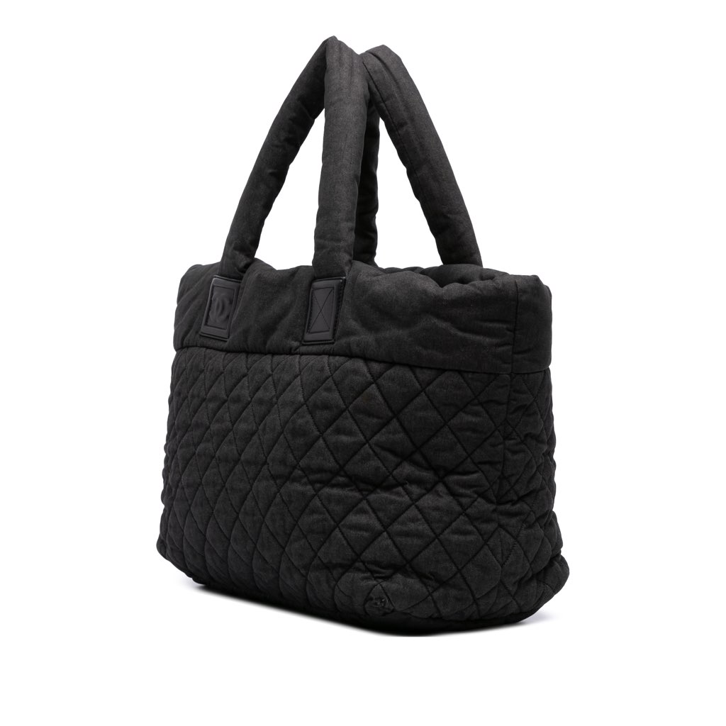 Chanel Large Quilted Denim Coco Cocoon Tote - Back view