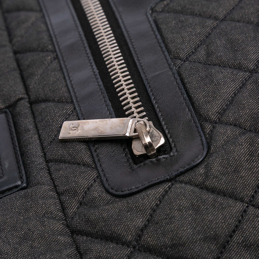 Chanel Large Quilted Denim Coco Cocoon Tote - Detail 1