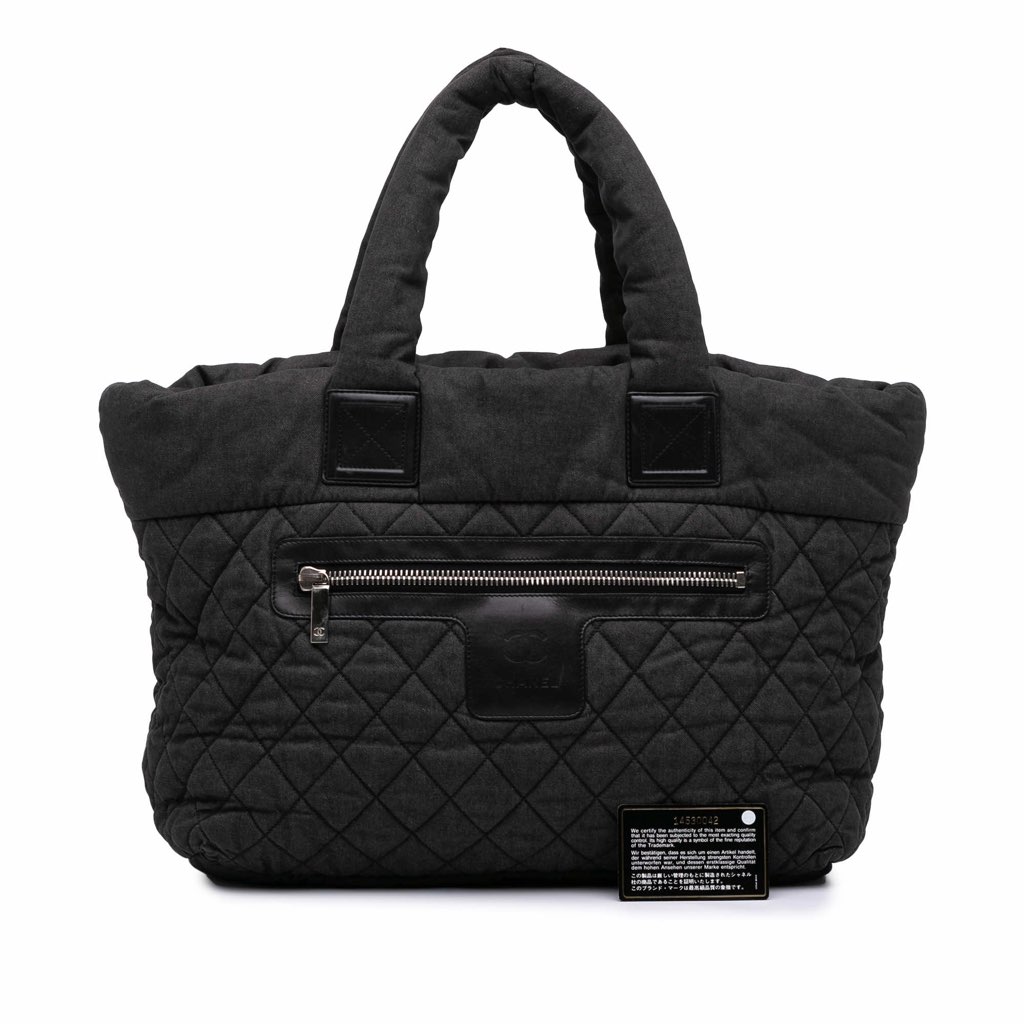 Chanel Large Quilted Denim Coco Cocoon Tote - Image 12