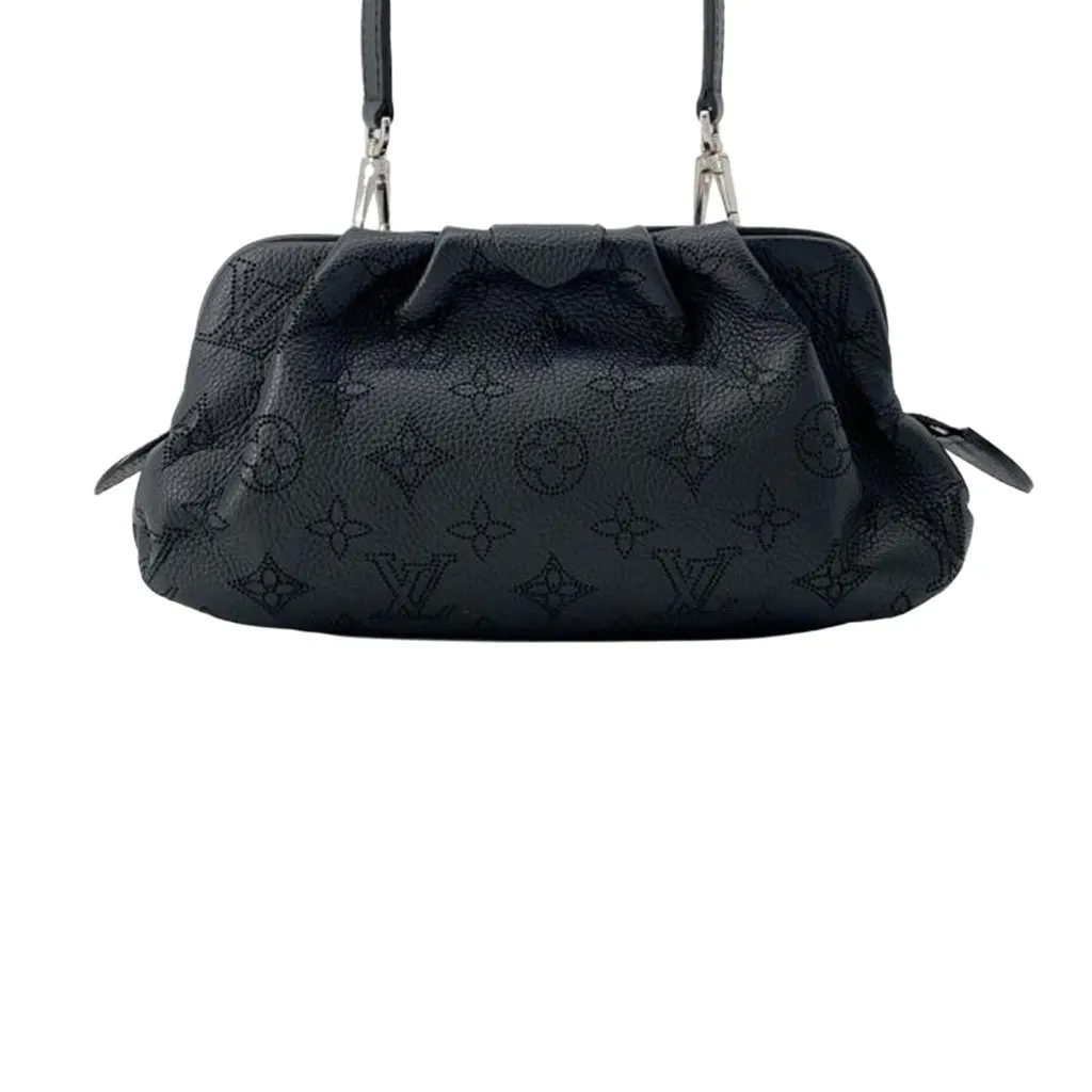 Louis Vuitton Monogram Mahina Scala Mini Pouch Black Leather Good - Front View