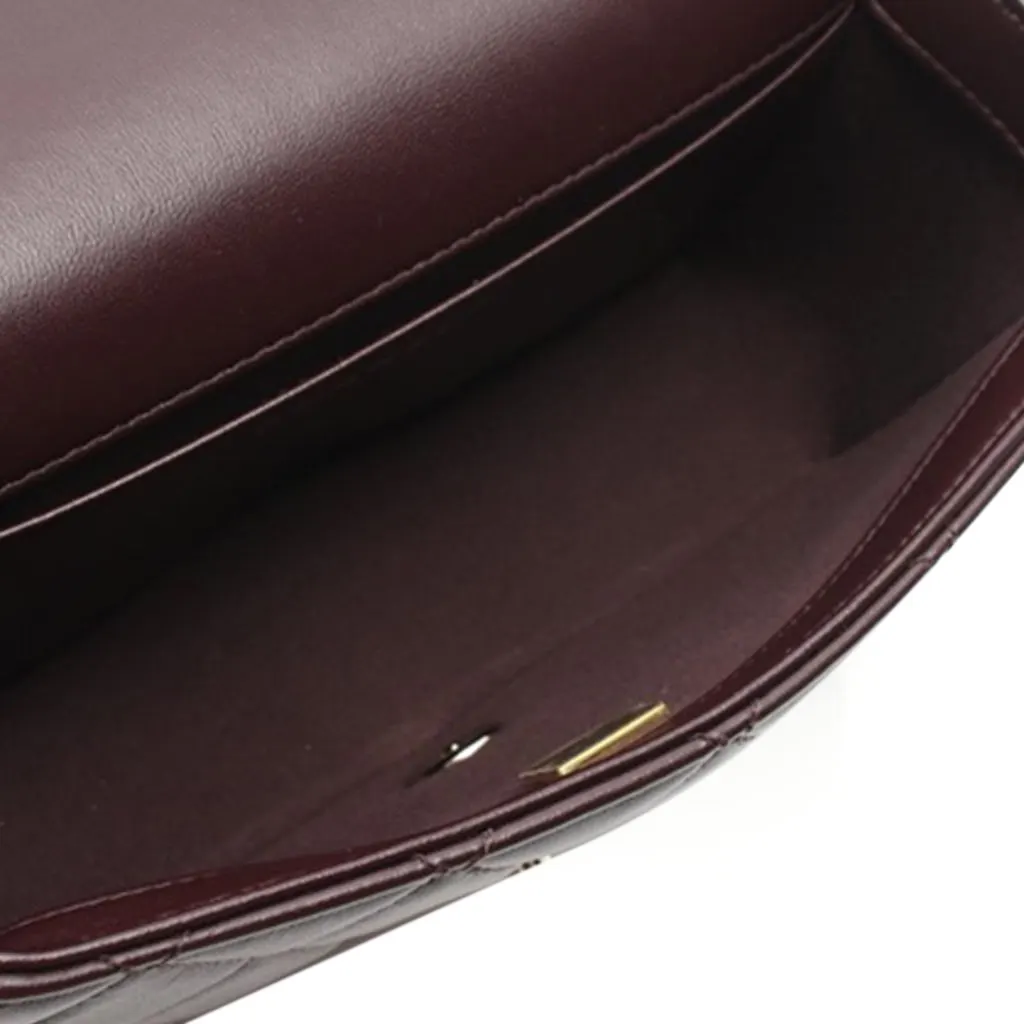 Chanel Medium Quilted Lambskin Whipstitch Flap Brown Leather Very good - Inside View
