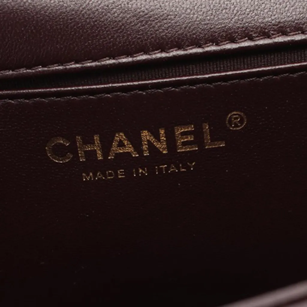 Chanel Medium Quilted Lambskin Whipstitch Flap Brown Leather Very good - Model View
