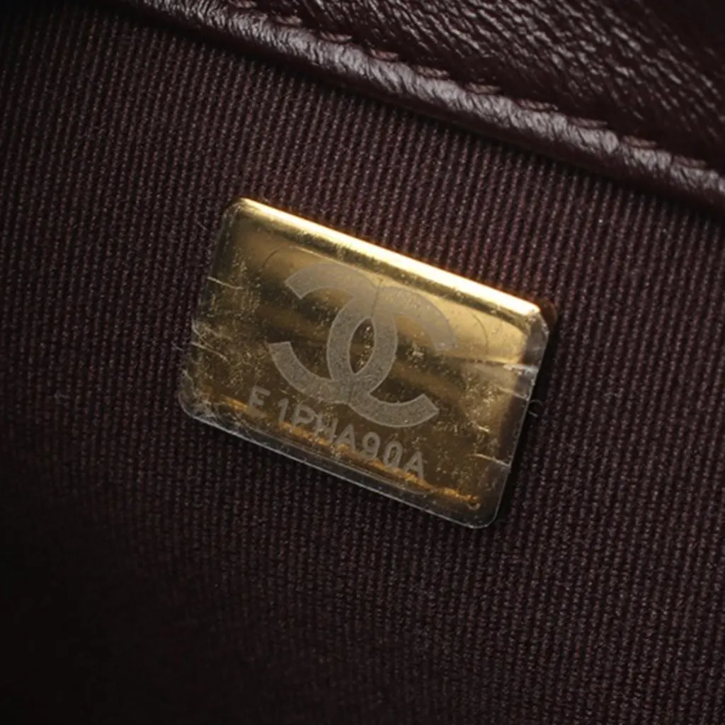 Chanel Medium Quilted Lambskin Whipstitch Flap Brown Leather Very good - Box View