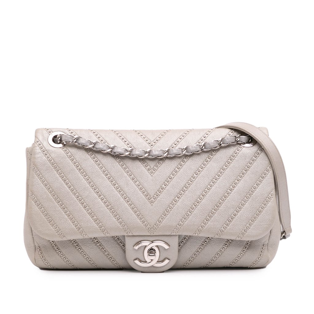 Chanel Medium Chevron Calfskin Stud Wars Flap