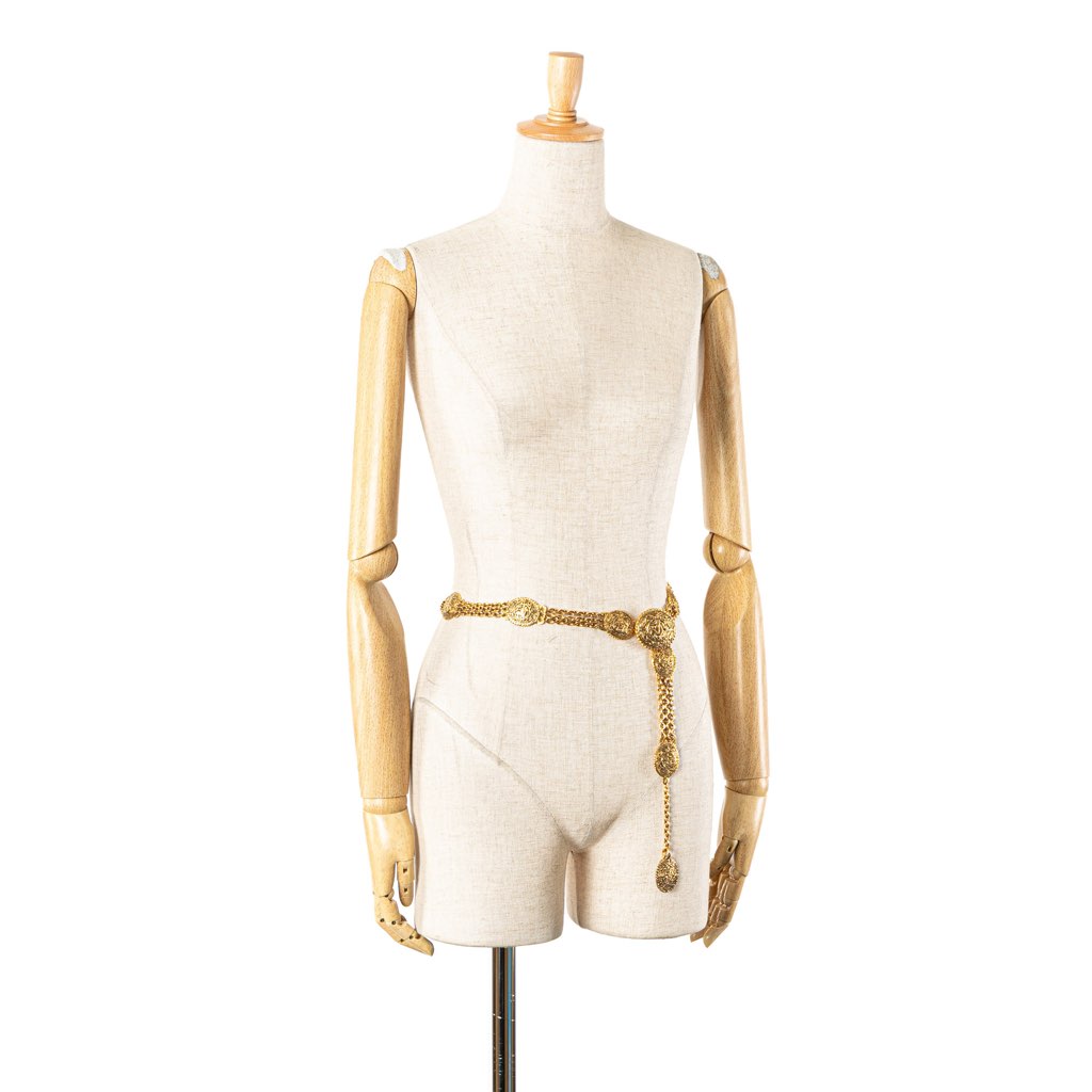 Chanel Gold Plated Equestrian Medallion Chain Belt - 5