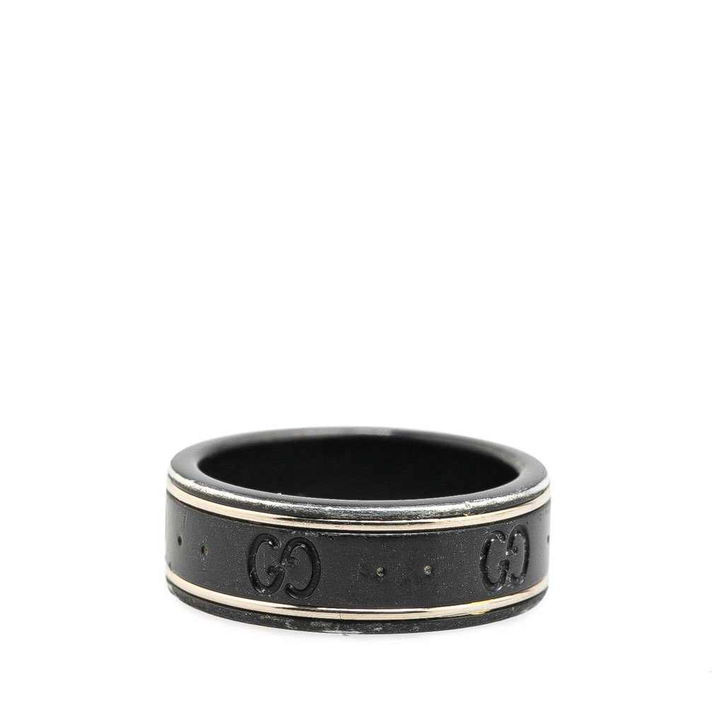 Gucci 18K White Gold Icon Thin Band Ring - 2