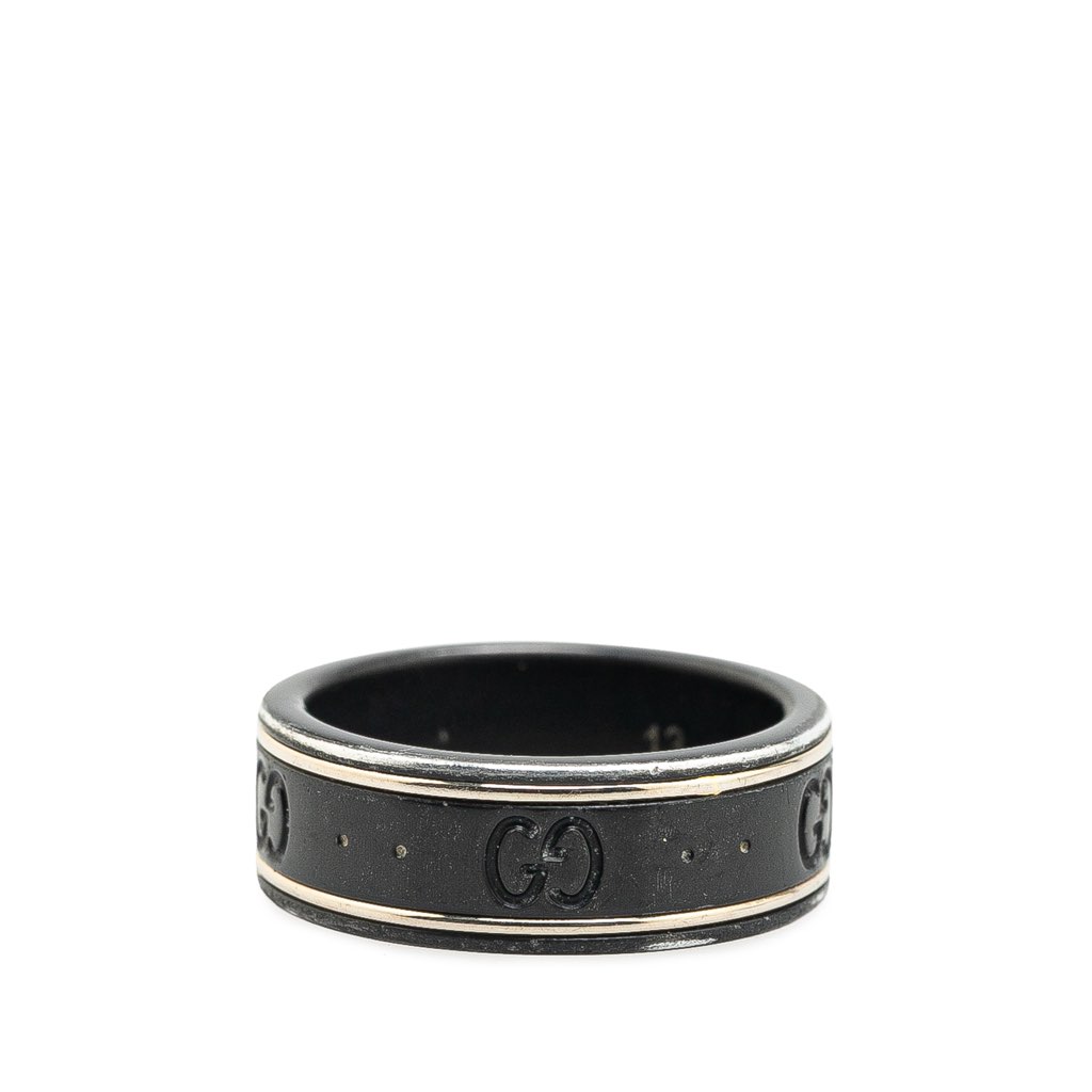 Gucci 18K White Gold Icon Thin Band Ring - 3