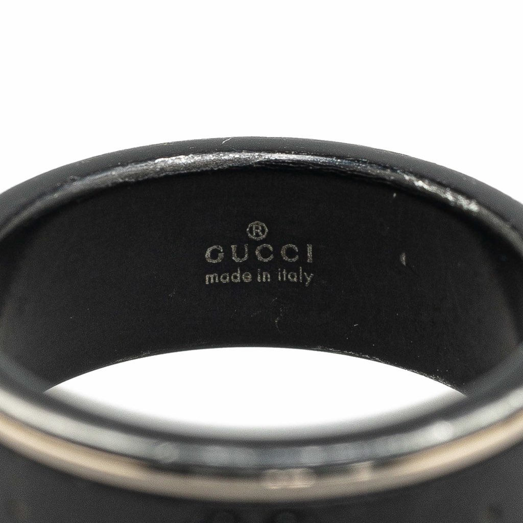 Gucci 18K White Gold Icon Thin Band Ring - 4