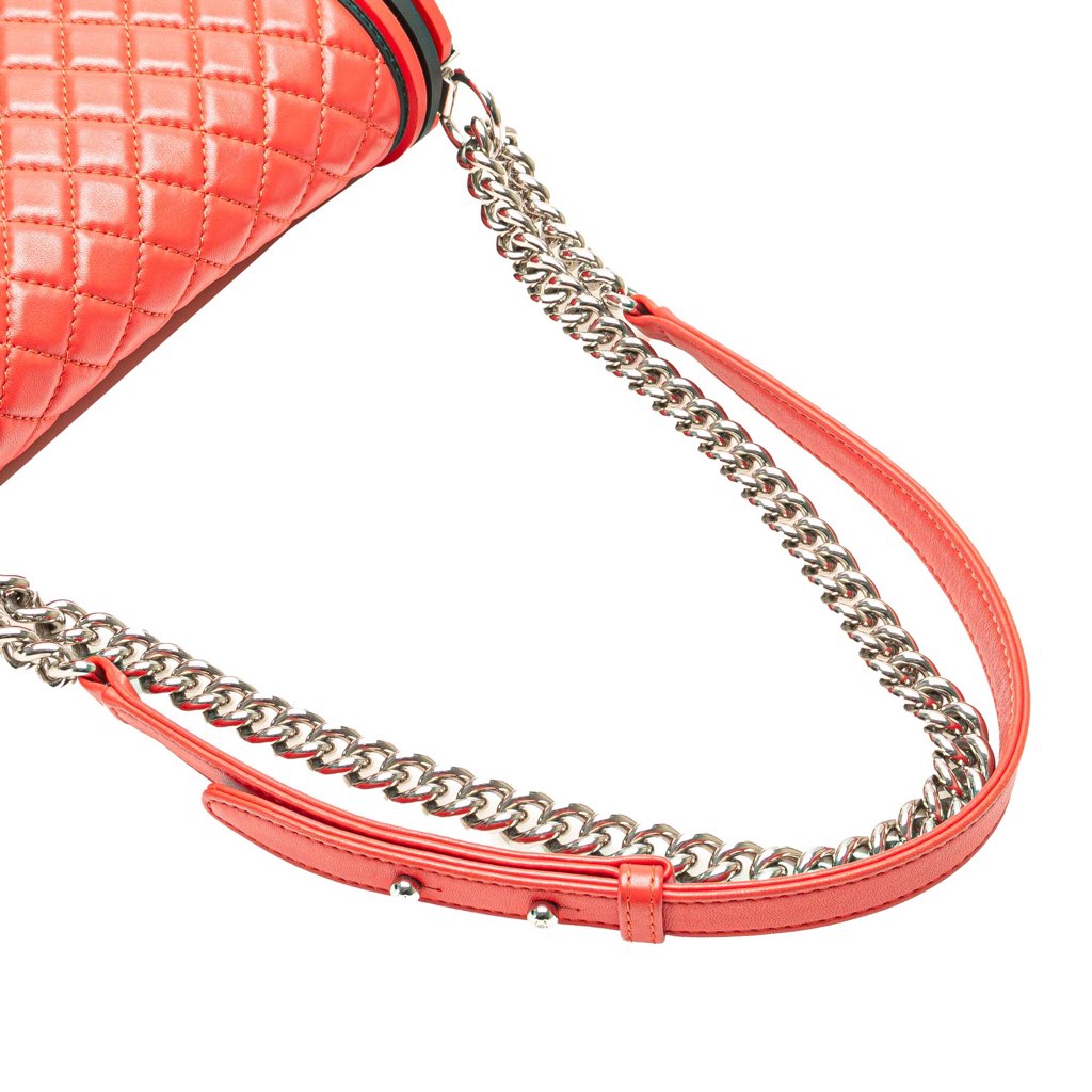 Chanel Old Medium Bicolor Quilted Lambskin and Rubber Boy Flap - Image 13