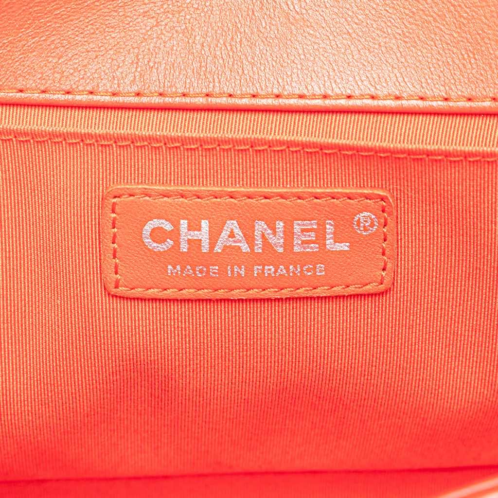 Chanel Old Medium Bicolor Quilted Lambskin and Rubber Boy Flap - Side view