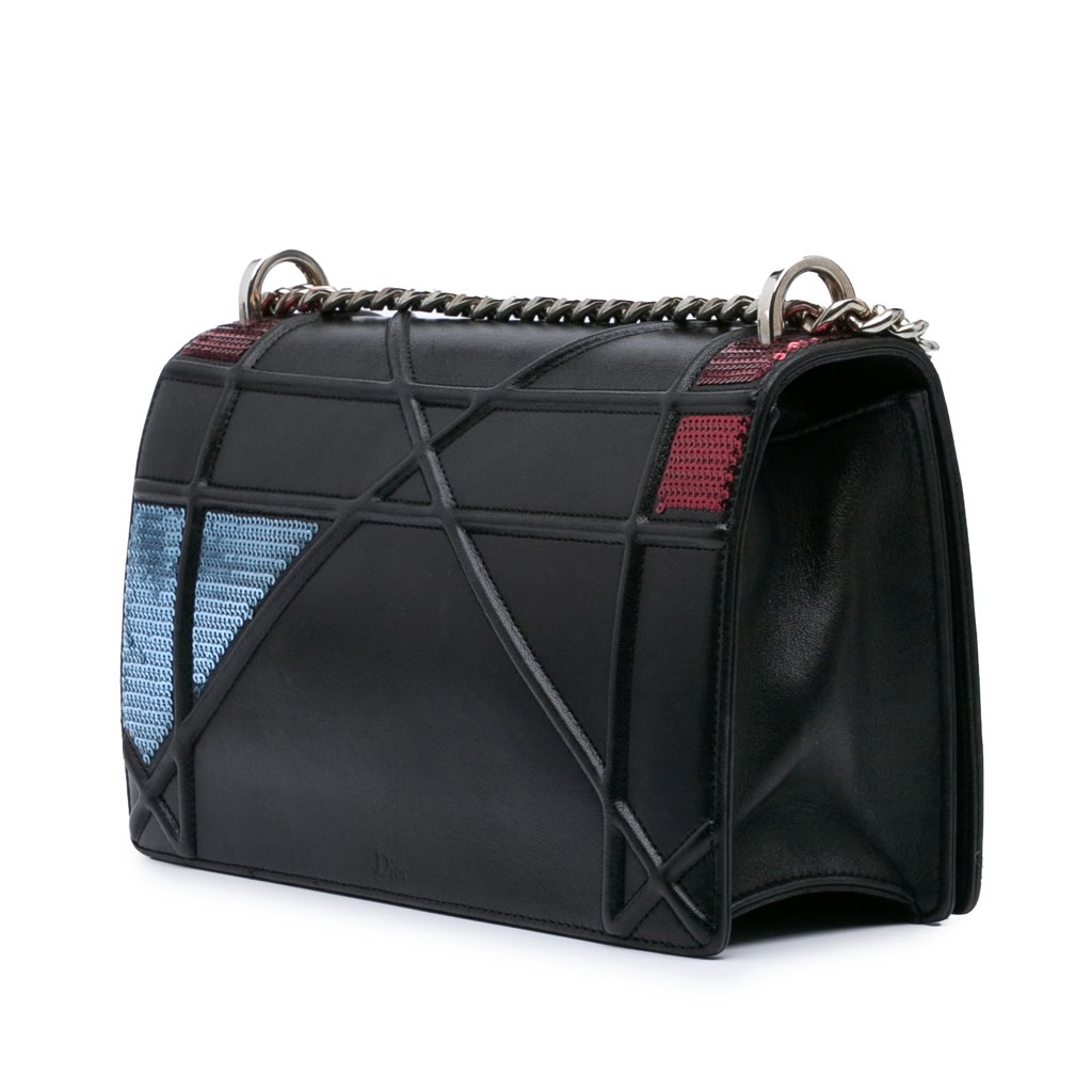 Dior Medium Lambskin Sequin Diorama Flap - 2