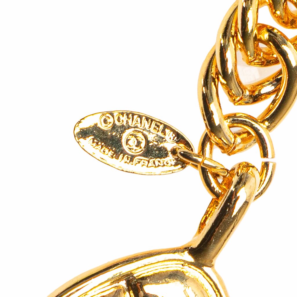 Chanel Gold Plated Quilt Charm Chain Belt - Back view