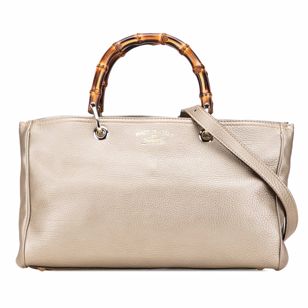 Gucci Medium Calfskin Bamboo Shopper Satchel