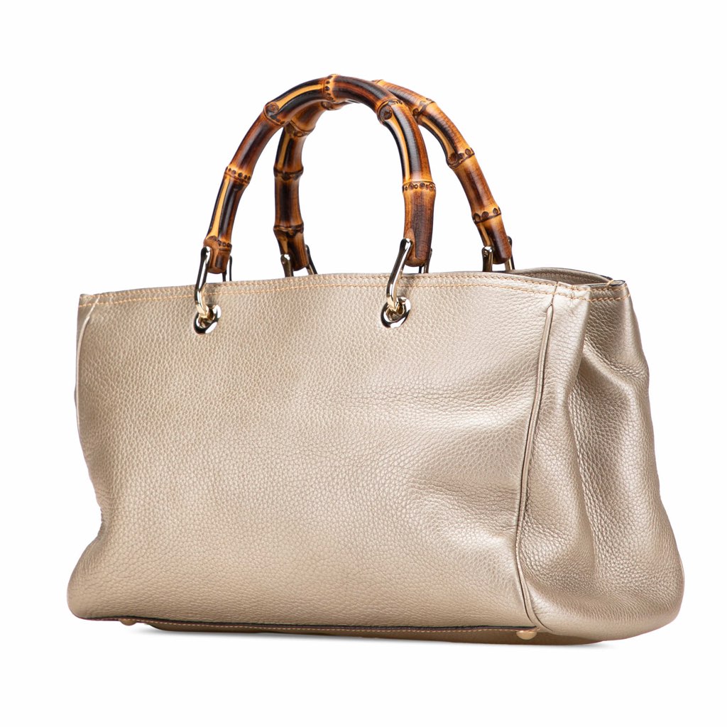 Gucci Medium Calfskin Bamboo Shopper Satchel - 2
