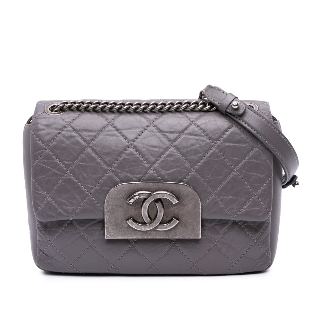 Chanel Quilted Aged Calfskin CC Square Flap