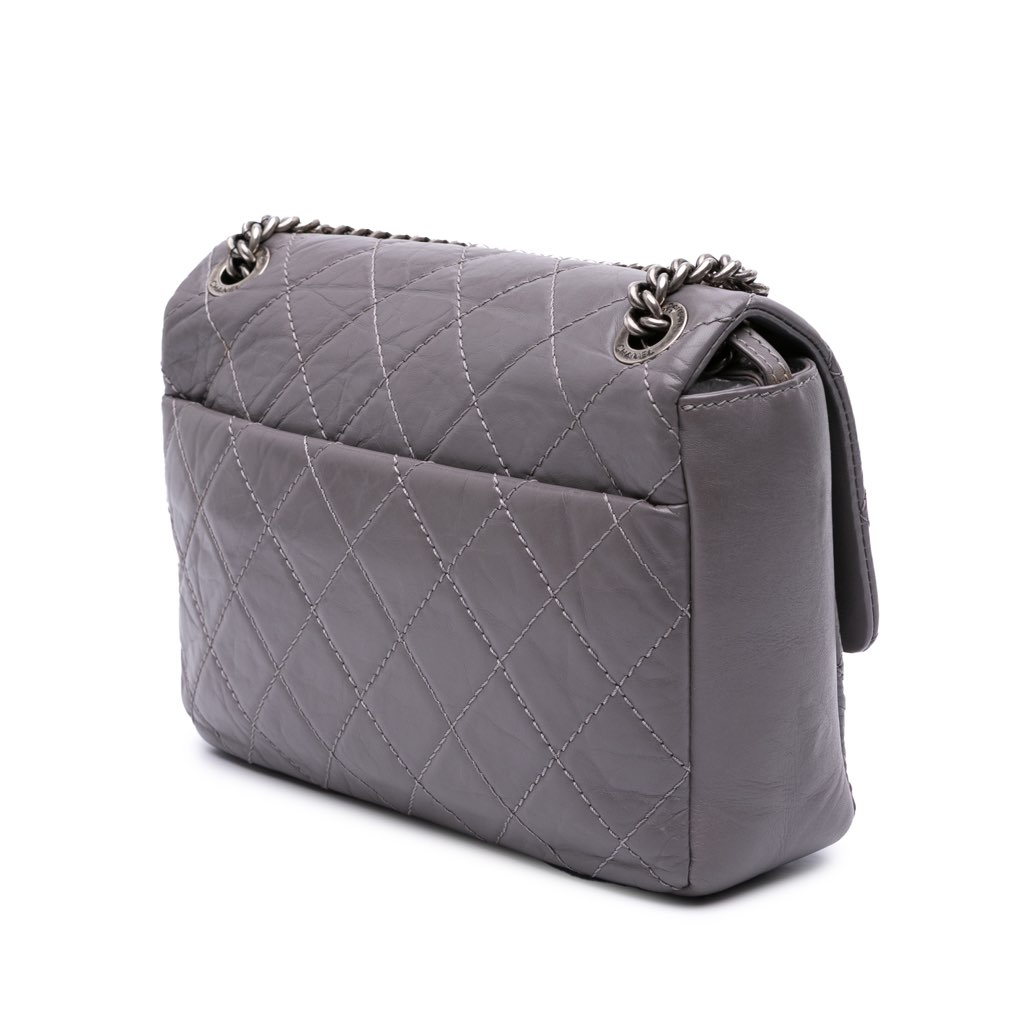 Chanel Quilted Aged Calfskin CC Square Flap - Back view