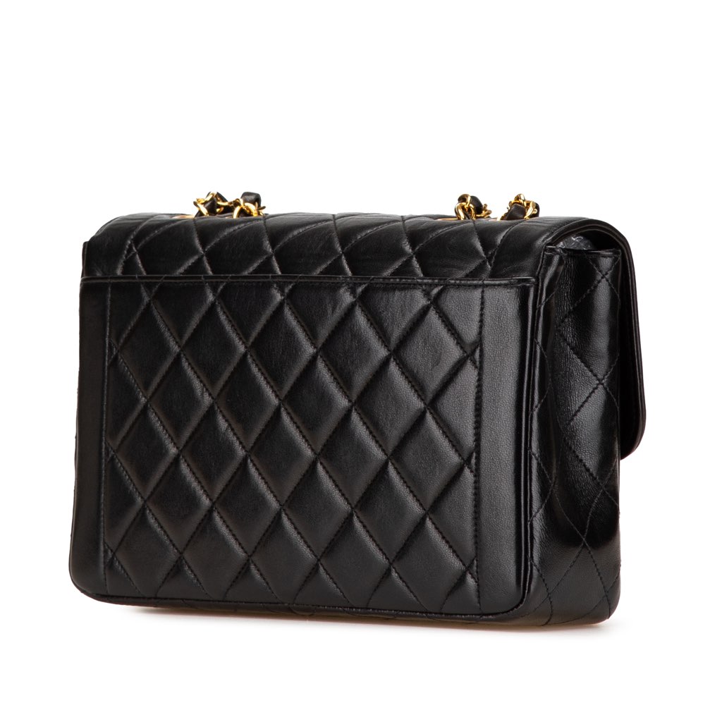 Chanel Medium CC Quilted Lambskin Border Single Flap - Back view