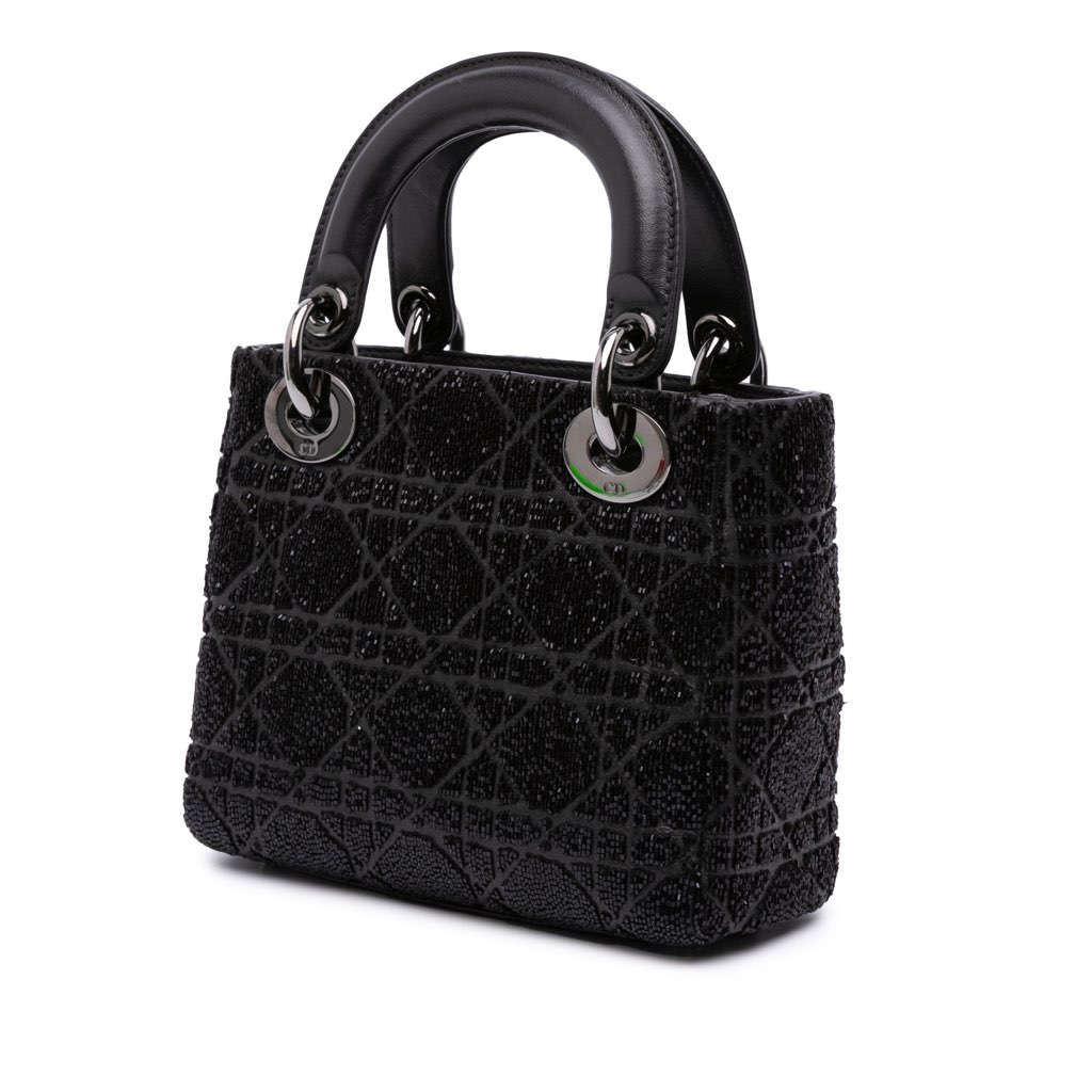 Dior Mini Beaded Lambskin Crystal Cannage Lady Dior - 2