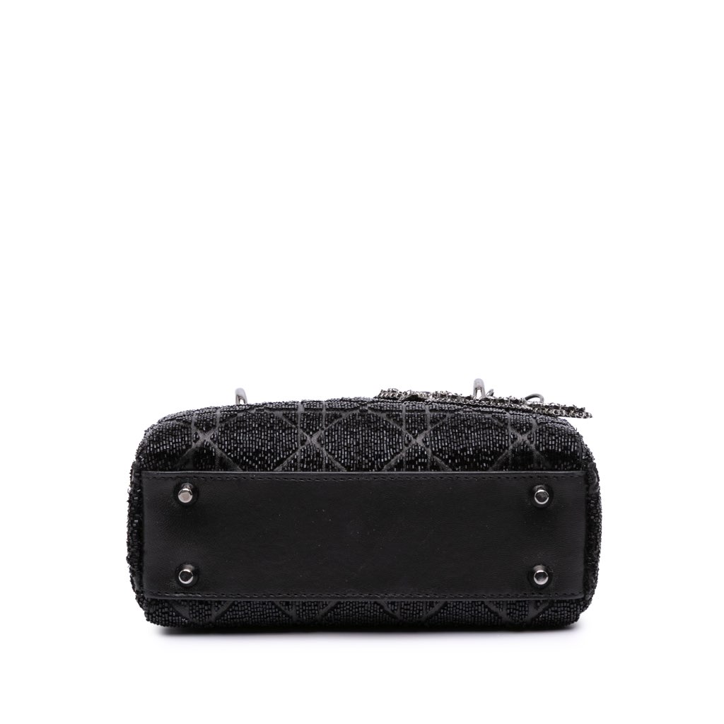 Dior Mini Beaded Lambskin Crystal Cannage Lady Dior - 3