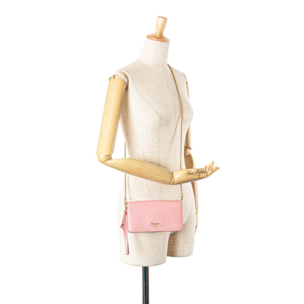 Prada Saffiano Lux Wallet on Chain - Image 14