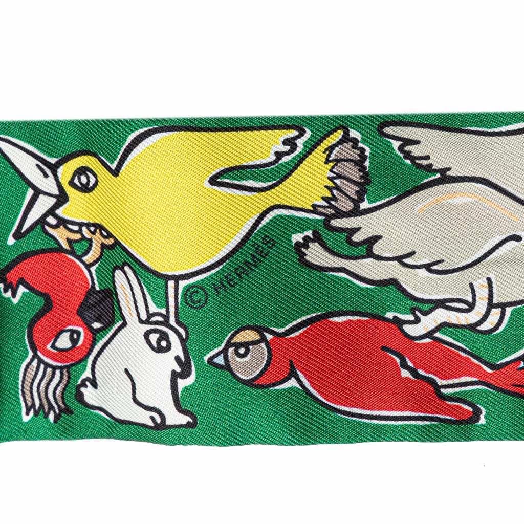 Hermès Mille et Un Lapins Silk Twilly Scarf - 4