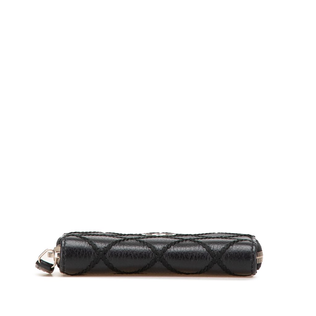 Chanel CC Quilted Calfskin Wild Stitch Zip Coin Purse - 3