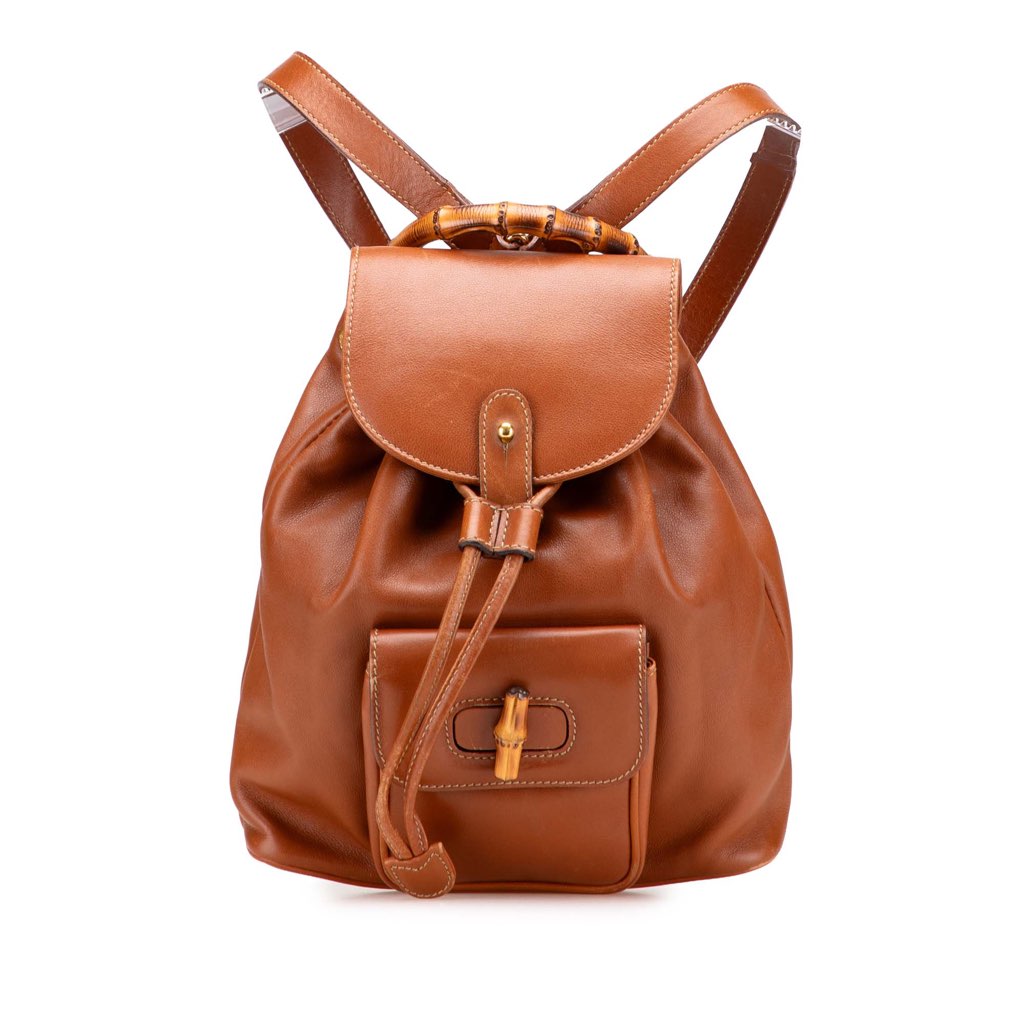Gucci Leather Bamboo Backpack