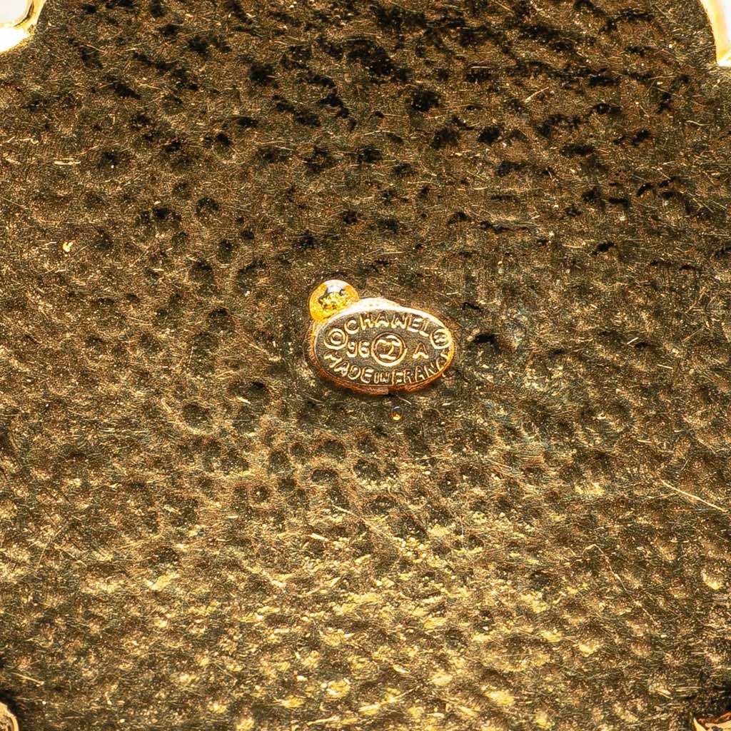 Chanel Gold Plated CC Medallion Clover Pendant Necklace - 2