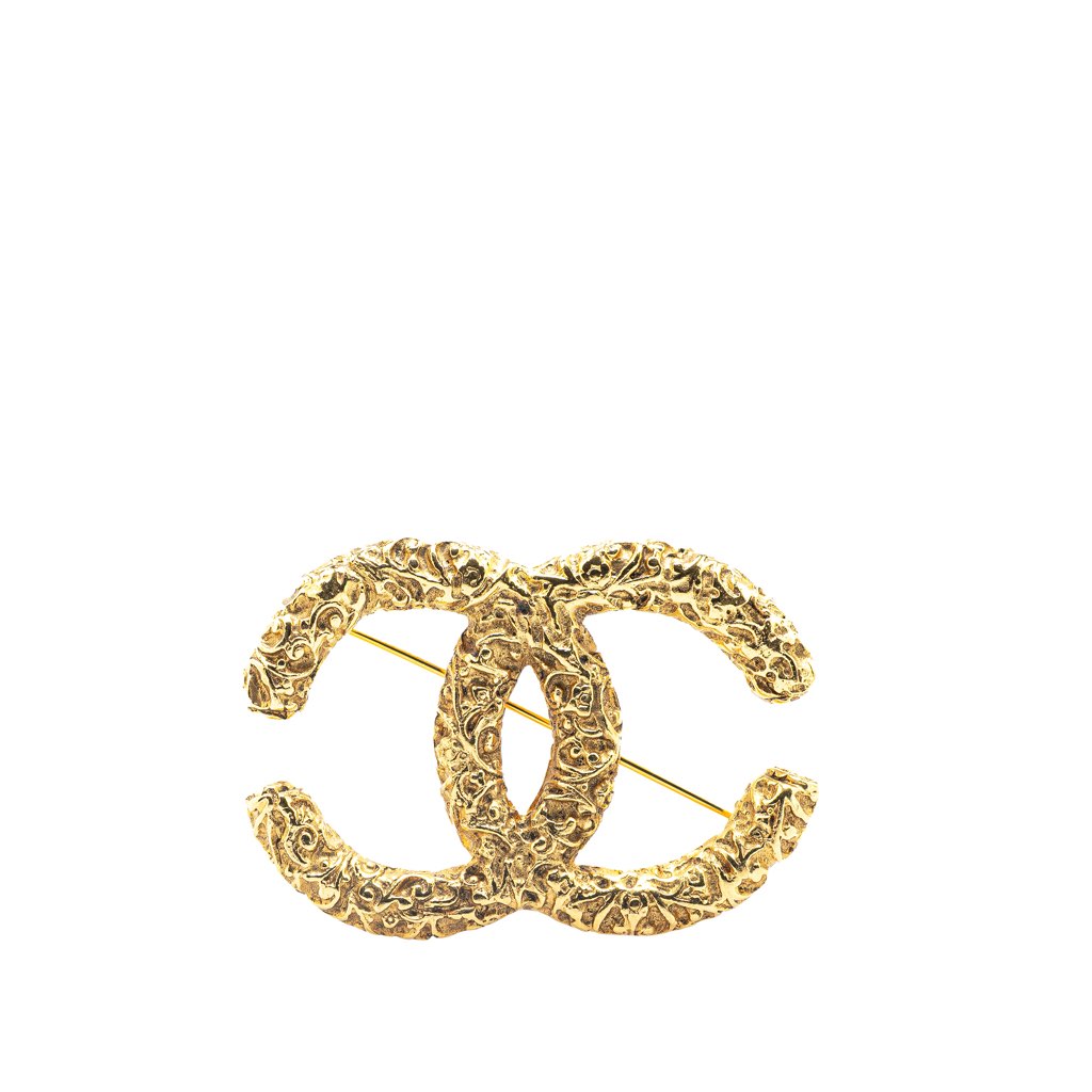 Chanel Gold Plated CC Brooch