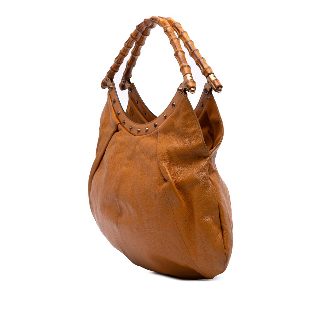 Gucci Leather Bamboo Studded Hobo - Back view