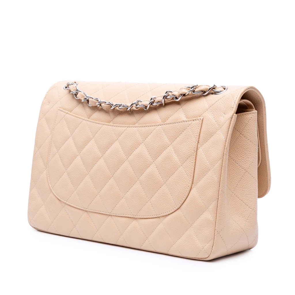 Chanel Jumbo Classic Caviar Double Flap - Back view