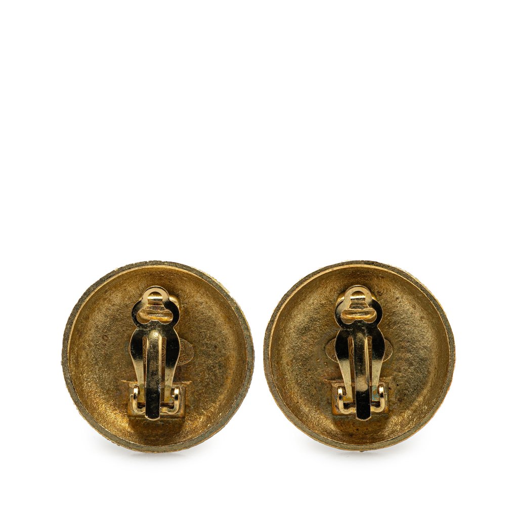 Chanel Gold Plated CC Clip On Earrings - 2