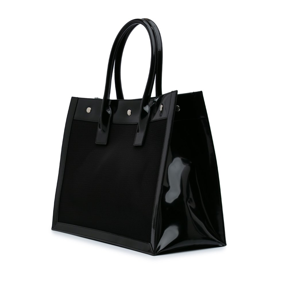Saint Laurent Small Mesh and Patent Rive Gauche Tote - 2