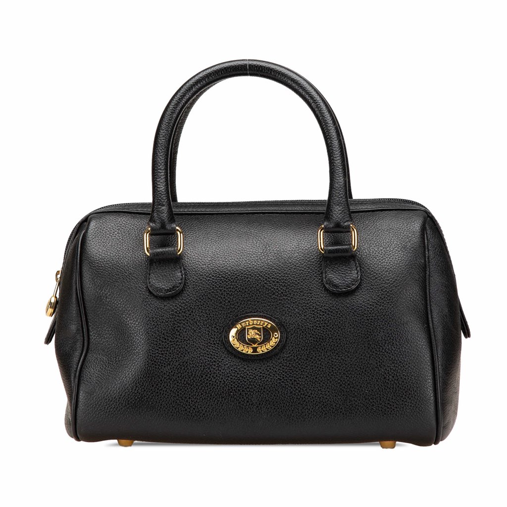 Burberry Leather Boston Bag