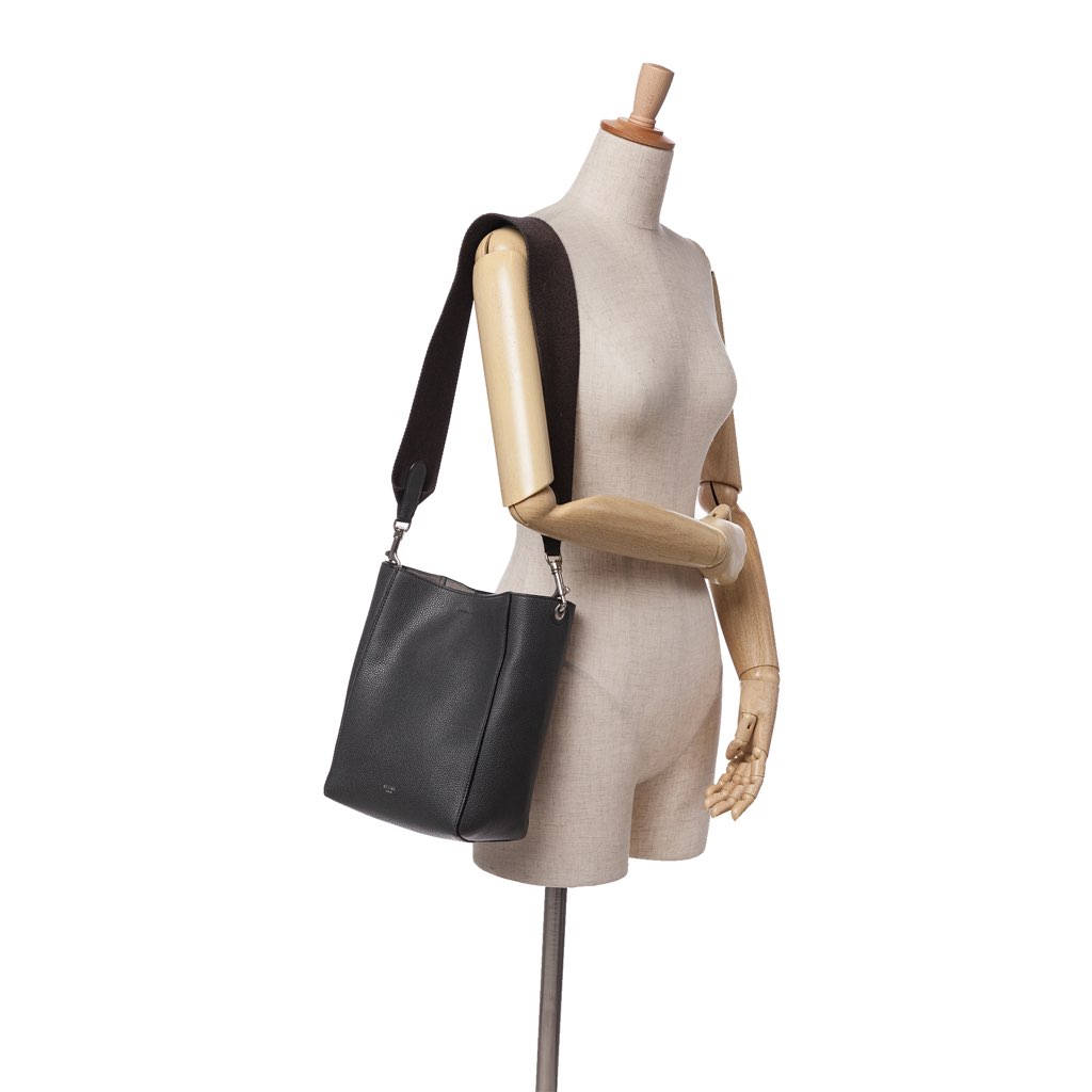 Celine Small Soft Grained Calfskin Seau Sangle Shoulder Bag - Image 12