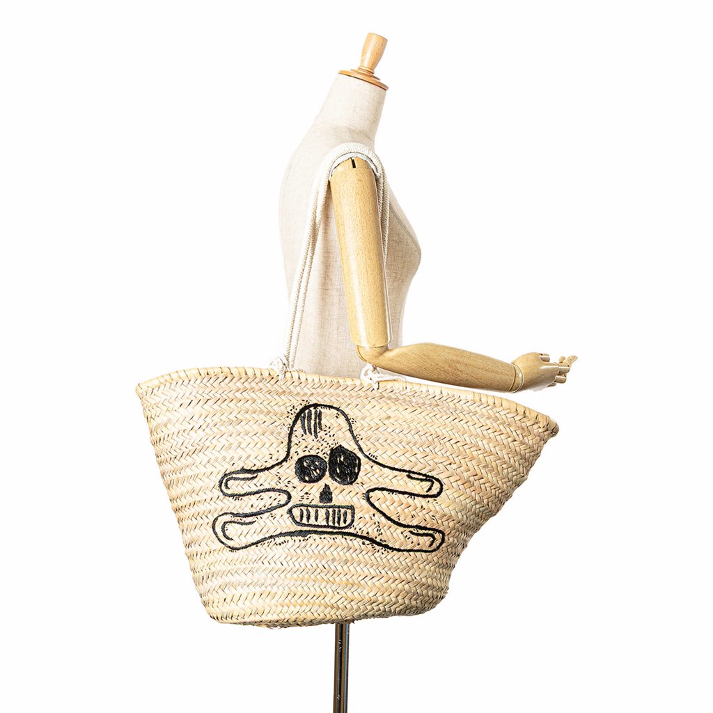 Celine Andre Butzer Large Raffia Classic Wanderer Embroidered Shopping Tote - Image 14