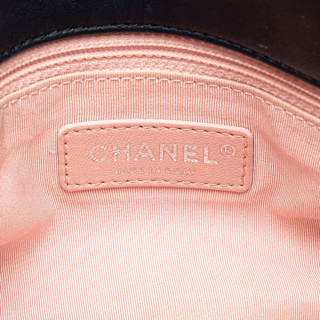 Chanel Quilted Lambskin and Tweed Elegant Trim Flap Blue Leather Very good - Box View