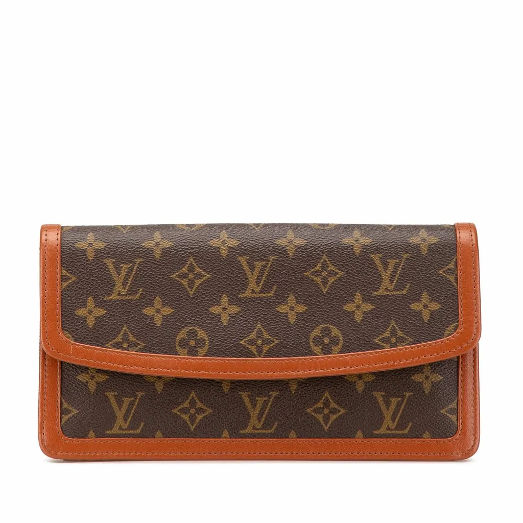 Louis Vuitton Monogram Pochette Dame PM Brown Canvas Good - Front View
