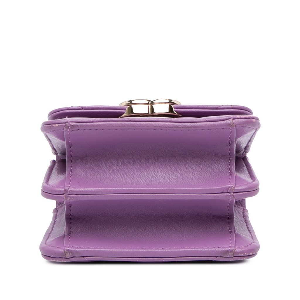 Chanel CC Quilted Lambskin Coco Card Holder on Chain - 3