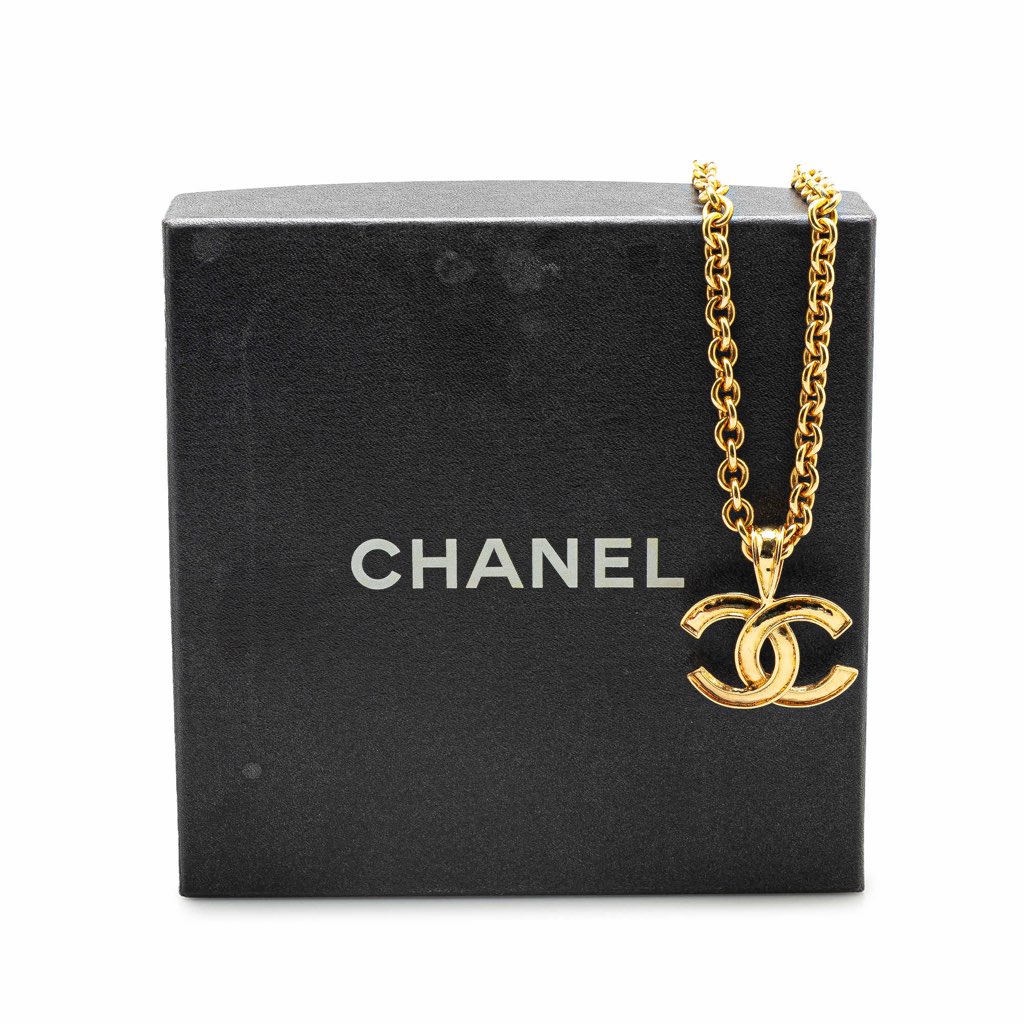 Chanel Gold Plated CC Pendant Necklace - 5