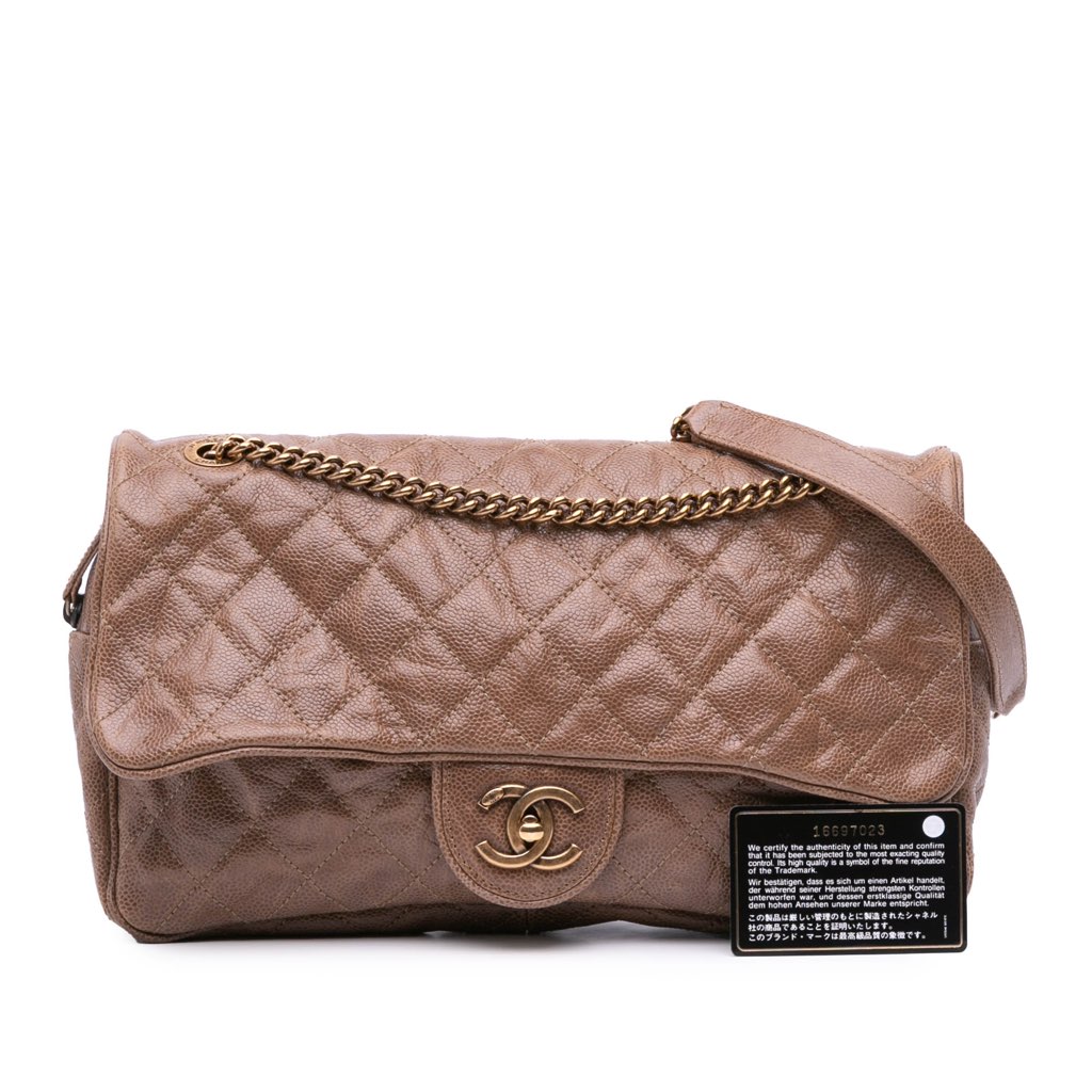 Chanel Large Quilted Glazed Caviar Shiva Flap - Image 13
