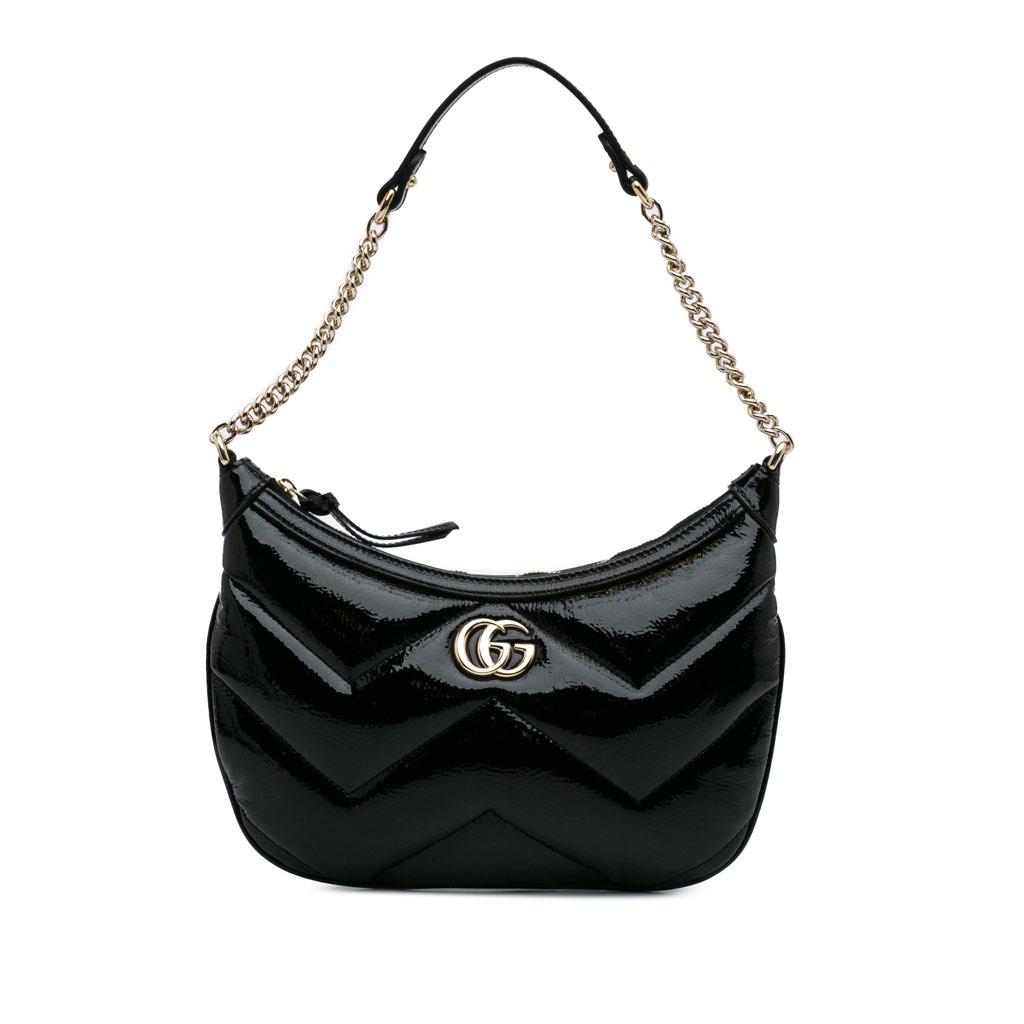 Gucci GG Marmont Matelasse Patent Shoulder Bag