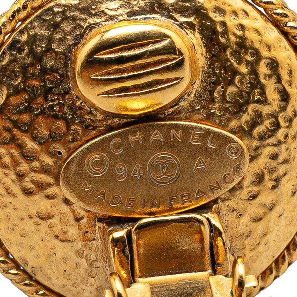 Chanel Gold Plated Faux Pearl Clip on Earrings - 3